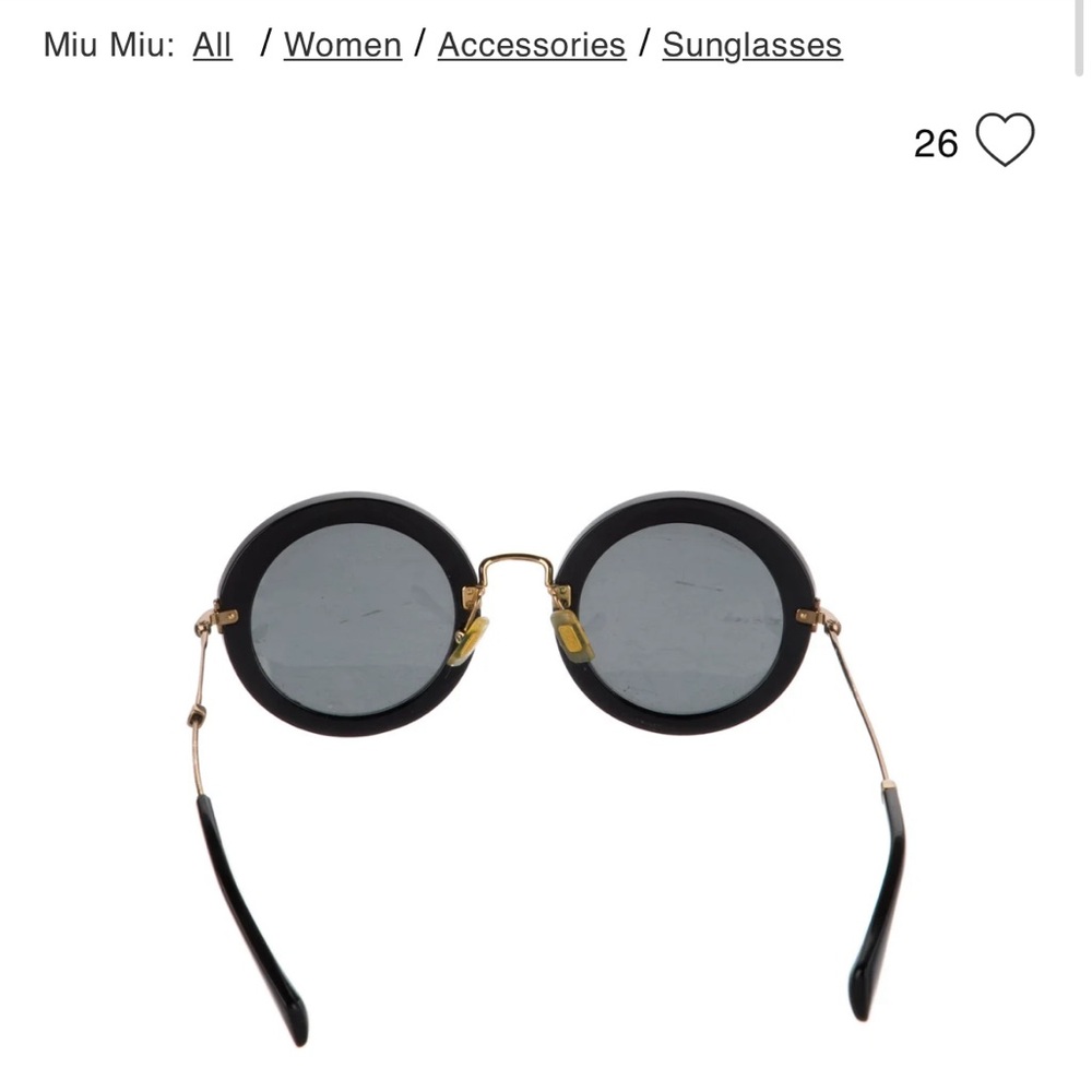 Miu Miu black sunglasses gold and black